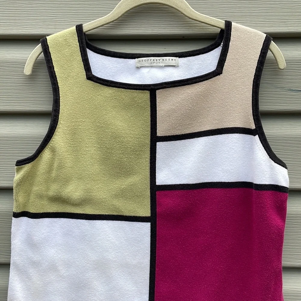 Vintage Mod Colorblock Knit Sweater Vest